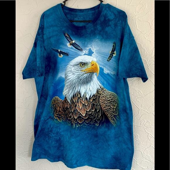 THE MOUNTAIN BRAND TIE DYE BALD EAGLE MEGA PRINT QUALITY MENS SHIRT SIZE XL - Picture 1 of 4